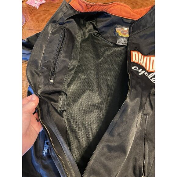 Women's Harley Davidson Nylon Cafe Racer Motorcycle Jacket Biker Size Med - Picture 12 of 12